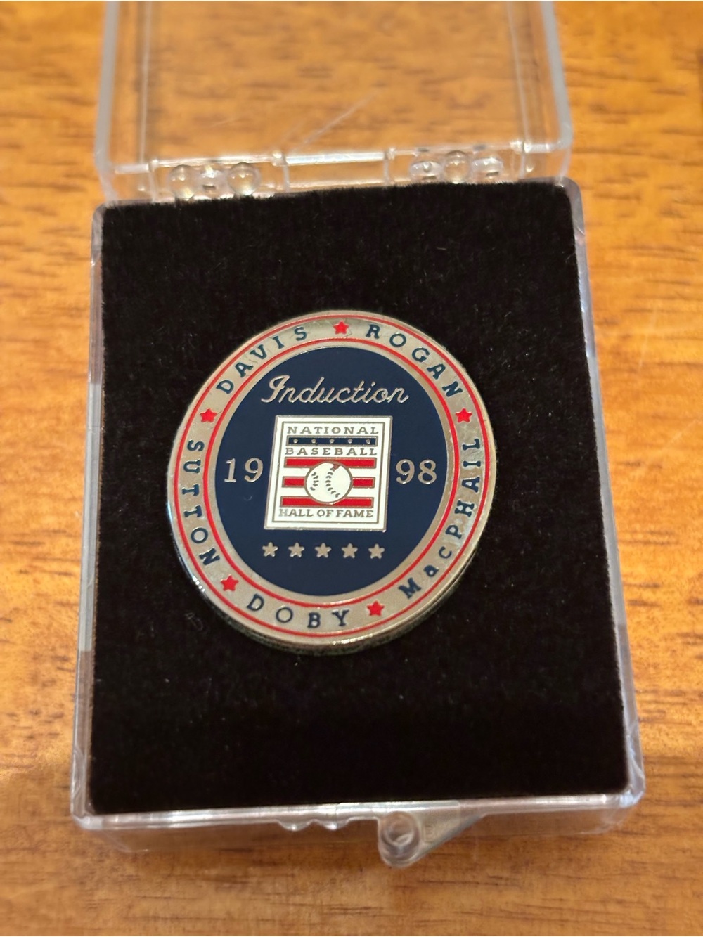 1998 MLB Baseball Hall Of Fame Induction Pin Sutton, Doby, Davis, Rogan